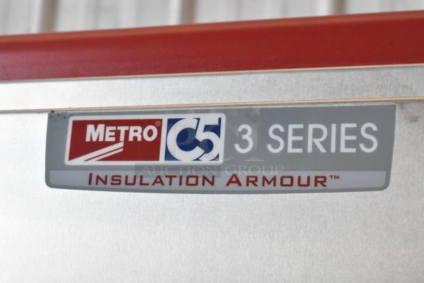 Metro C5 metal heated holding cabinet, model WC5MM-251002-002, new with scratches. Features Insulation Armour.