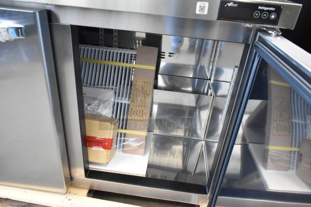 BRAND NEW Blue Air BLUR48-HC stainless steel 2-door worktop cooler. Scratch and dent condition. 115 Volts, 1 Phase.