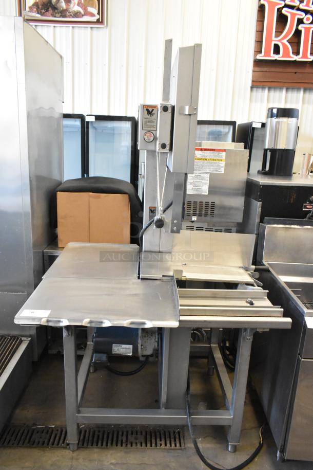 2018 Hobart 6801 commercial floor meat saw, 200-230V, 3 phase, stainless steel, excellent condition.
