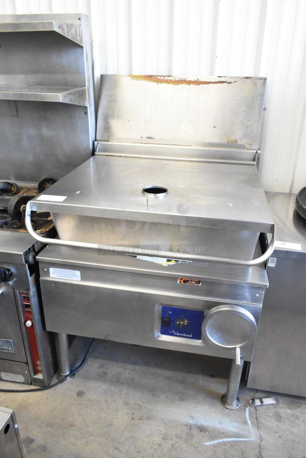 Cleveland stainless steel commercial braising pan, floor style. Features control panel, durable design. Good condition.