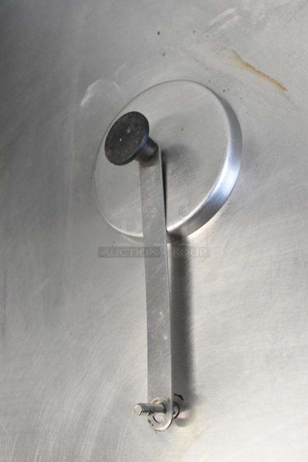 Cleveland stainless steel commercial braising pan, floor style, visible handle, sturdy design, good condition.