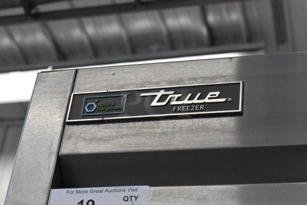 2018 True T-23F-HC stainless steel commercial freezer, single door, poly-coated racks, on casters, 115V, 1 phase.
