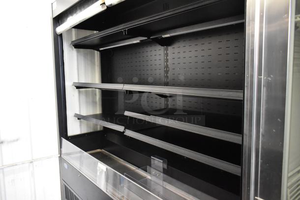 Federal RSSL678SC metal merchandiser with open grab-n-go shelves, commercial casters, 208-240V, used condition.