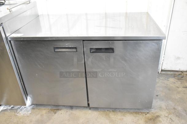 Delfield UC4048-STAR stainless steel 2-door undercounter cooler on casters, 115V, excellent condition.