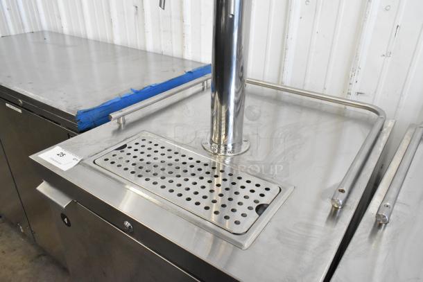 2018 Micro Matic MDD 23 S E NT stainless steel kegerator with beer tower, couplers, tanks, and commercial casters.