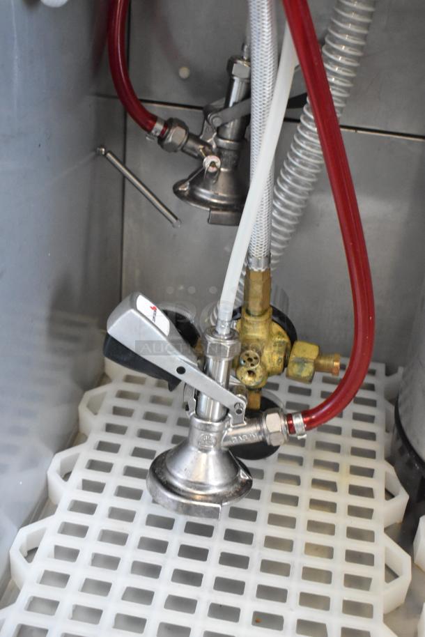 2018 Micro Matic MDD 23 S E NT kegerator components, showing beer couplers and tubing. Clean condition.