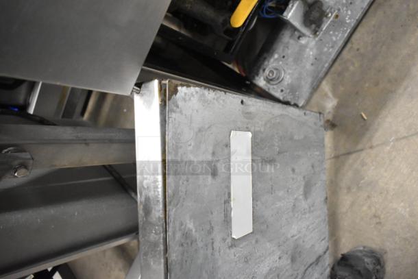 Asber stainless steel commercial floor style deep fat fryer, showing robust construction with visible wear on surfaces.