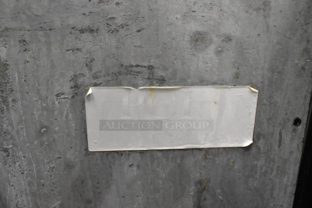 Asber stainless steel deep fat fryer, commercial floor style. Visible wear with label present but unreadable.