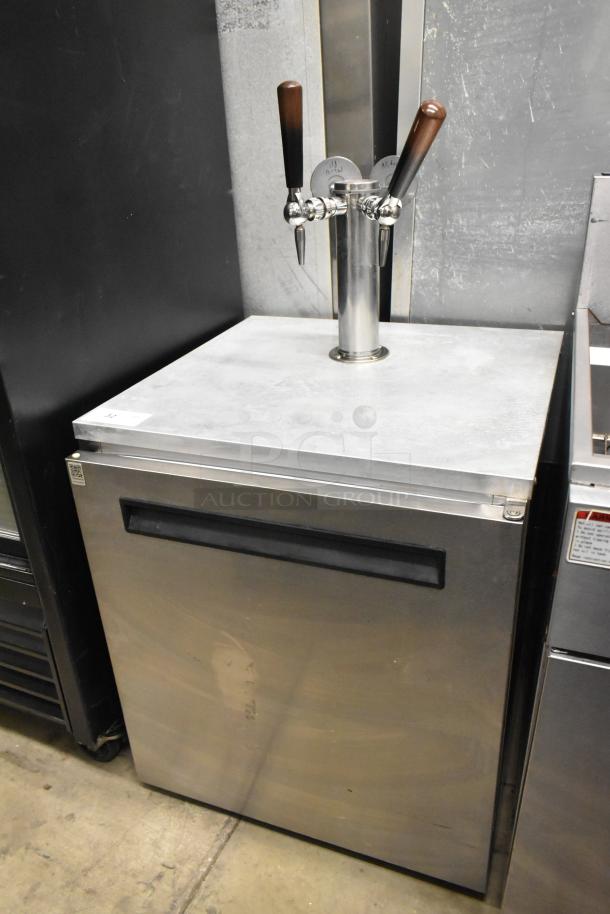 2018 Delfield ND21RS00 stainless steel commercial beverage dispenser with dual tap beer tower, 115V, excellent condition.
