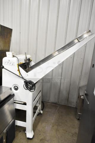 Oliver 797-21 commercial bread slicer, floor model, metal construction, 115 volts, 1 phase, in good condition.