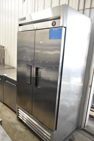 2017 True T-35 Stainless Steel Commercial 2 Door Reach In Cooler w/ Poly Coated Racks. 115 Volts, 1 Phase. - Item #1219196
