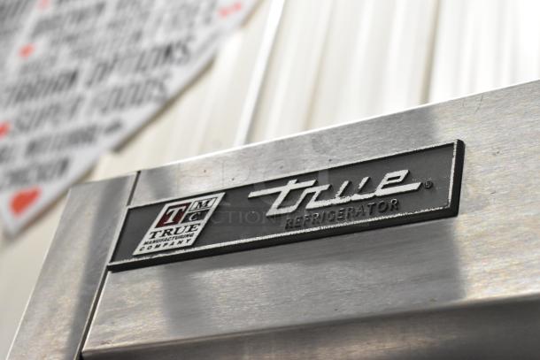 2017 True T-35 stainless steel commercial 2-door reach-in cooler, model T-35, with poly-coated racks, 115V, 1 phase.
