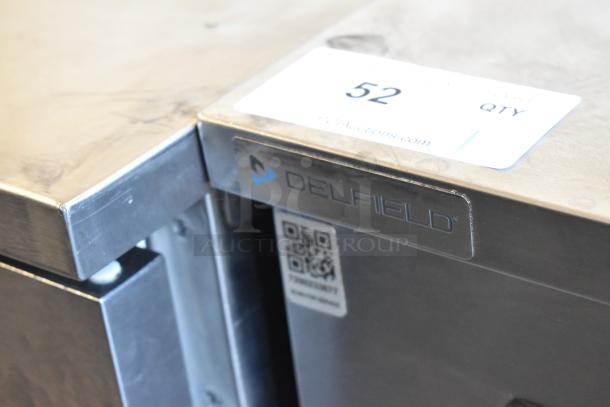 2021 Delfield 406P-STAR2 stainless steel undercounter cooler, single door, 115V, 1 phase, with visible Delfield branding.