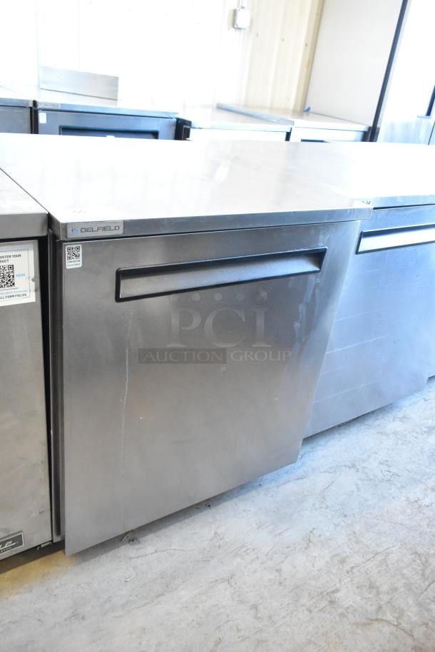 2019 Delfield 406P-STAR2 stainless steel single door undercounter cooler, 115V, used, commercial grade.