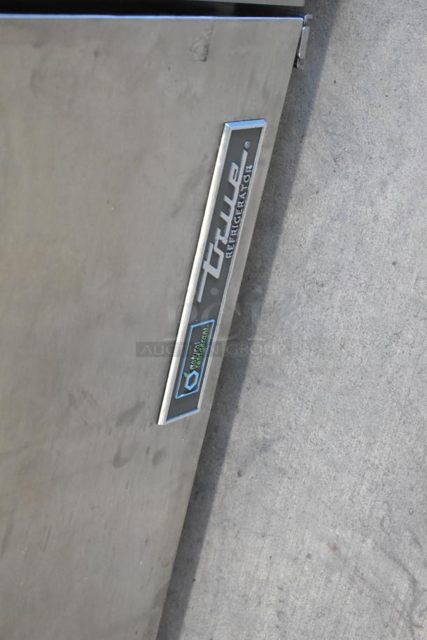 2023 True TUC-27-HC stainless steel single door undercounter cooler, 115 volts, 1 phase; logo and branding visible.