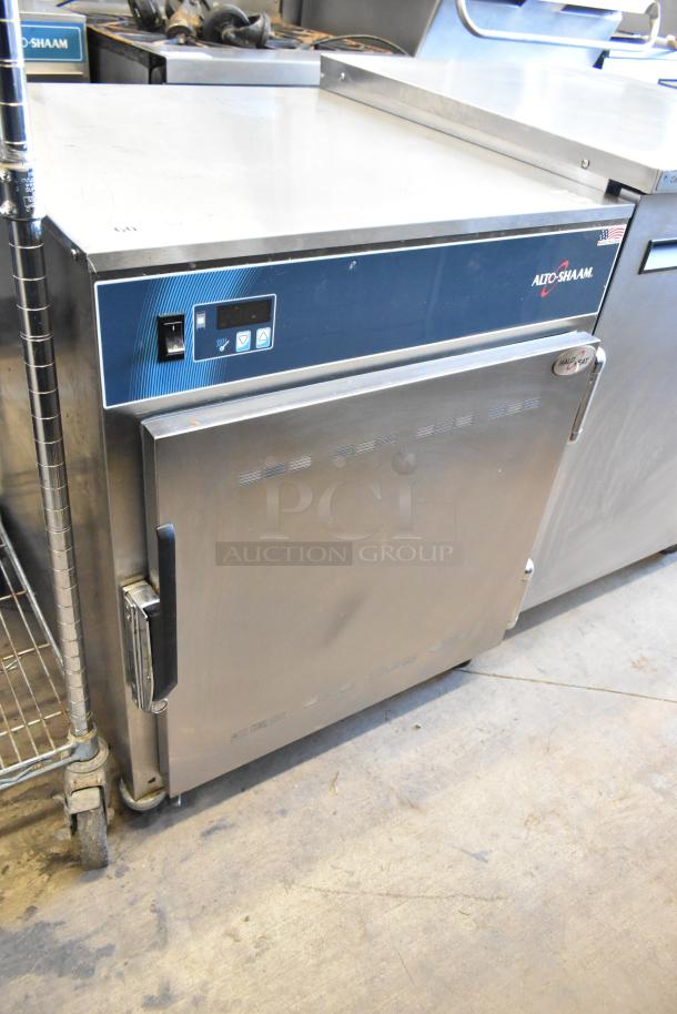 2019 Alto Shaam 750-S stainless steel heated holding cabinet on casters, 120V, 1 phase, excellent condition, visible controls.