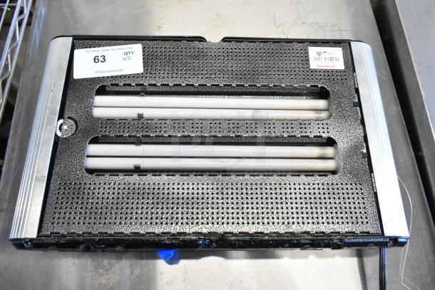 2 CEOS72/DS-225 metal bug zapper, 115 volts, 1 phase, dual tubes, model CEOS72/DS-225, auction tag indicates quantity x2.