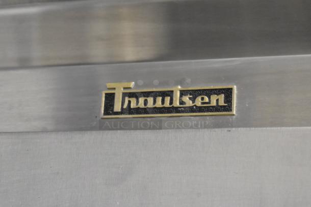 Traulsen RHT132WUT-FHS stainless steel commercial cooler, single door, 115 volts, 1 phase, gold logo.