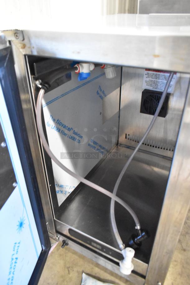 2023 Automatic Bar Controls JT-NITCOM-L stainless steel cold brew nitro dispenser, interior view, commercial casters.