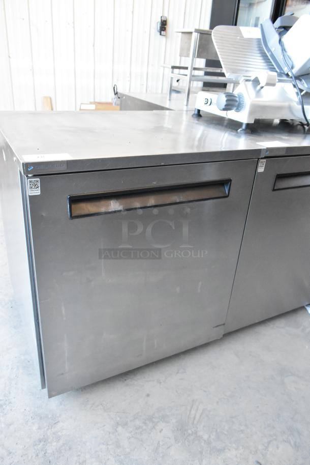 2020 Delfield 406P-STAR4 undercounter cooler, stainless steel, single door, 115V, 1 phase, commercial use, visible Delfield label.