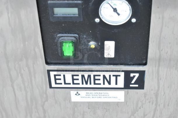 Jun-Air 87R-4MN1-HSBHH Stainless Steel Nitro Brew Nitrogen Generator, Element 7, 120V, 1 Phase, on commercial casters.