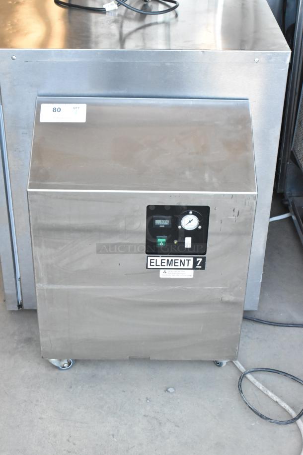 Jun-Air 87R-4MN1-HSBHH stainless steel Nitro Brew nitrogen generator on casters. Features Element 7 label, 120V, 1 phase.