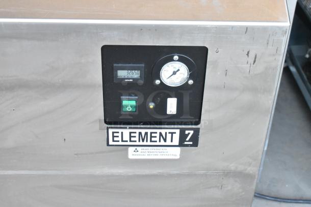 Jun-Air 87R-4MN1-HSBHH stainless steel nitrogen generator on casters, 120V, 1 phase, for nitro brew. Control panel and gauge visible.