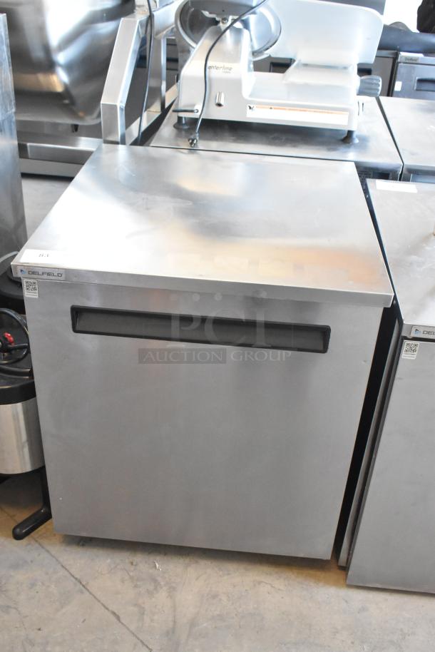 2020 Delfield 406P-STAR2 stainless steel single door undercounter cooler, 115V, excellent condition, visible Delfield label.