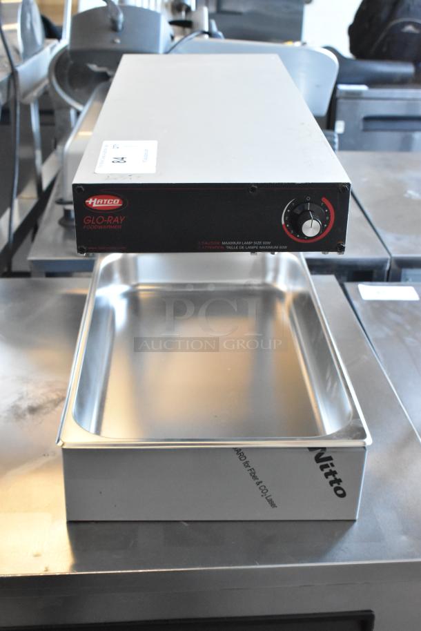 BRAND NEW Hatco GRFFL countertop warmer, 120 volts, 1 phase. Visible Glo-Ray branding and control knob.