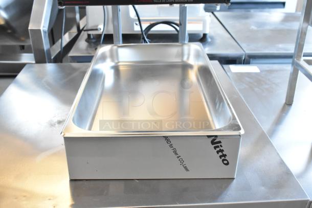 BRAND NEW Hatco GRFFL countertop warmer, 120V, 1 phase, stainless steel, minor scratches, Nitto label visible.