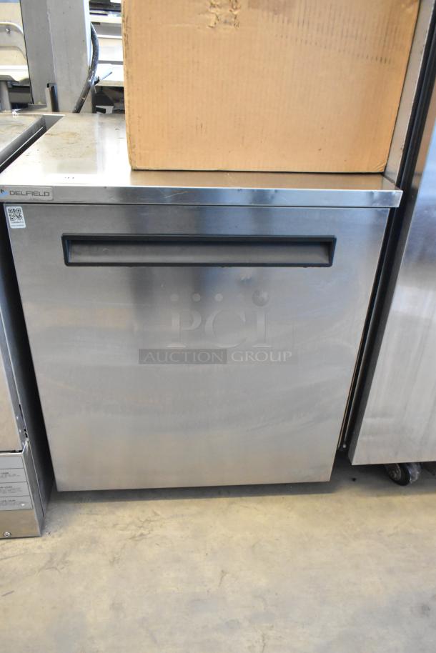 2022 Delfield 406P-STAR2 stainless steel undercounter cooler, single door, on casters, 115V, 1 phase, commercial use.