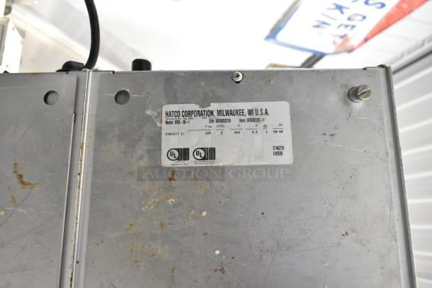 Hatco GRS-30-I metal commercial heated shelf warmer with visible model label, showing signs of wear. 120V, 1 Phase.