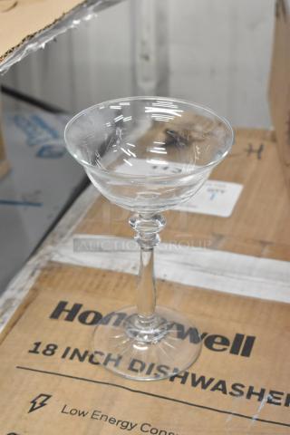 Two boxes of 12 Libbey 1924 4.75oz wine/cocktail glasses, brand new, slight scratch and dent, missing 4 glasses.