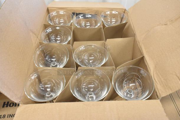 Brand new boxes of Libbey 1924 4.75oz cocktail glasses. Scratch and dent condition. Each box missing 2 glasses.