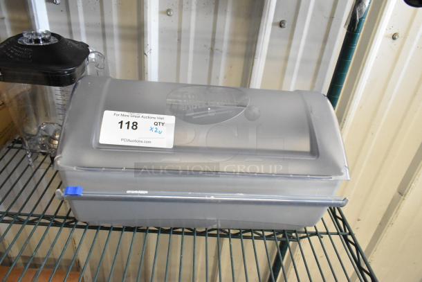 TableCraft paper roll dispenser with clear lid, includes blender pitcher. Excellent condition. Auction lot 118, quantity 2x.