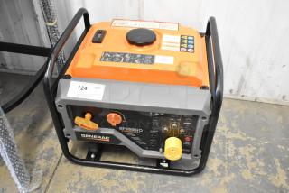 Generac GP3500iO 3000 Watt Open Frame Inverter Generator, orange with control panel, excellent condition, model labeled.