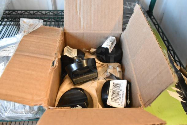 Box of new Avantco 177KNOBTAGCS knobs for Chef Series CAG griddles, labeled, in original packaging. Includes RV48L gas hookup.