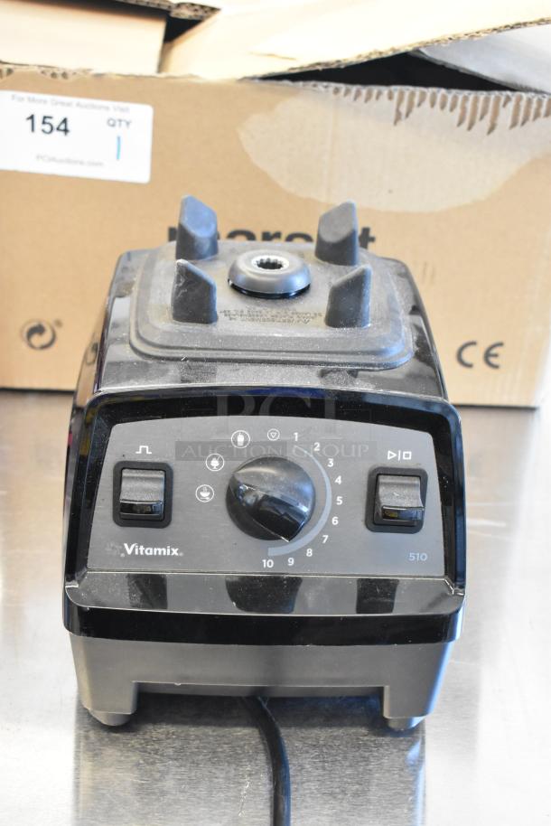 Brand new 2023 VitaMix VM0197A countertop blender with pitcher; 120V, 1 phase. Visible scratch and dent on base.