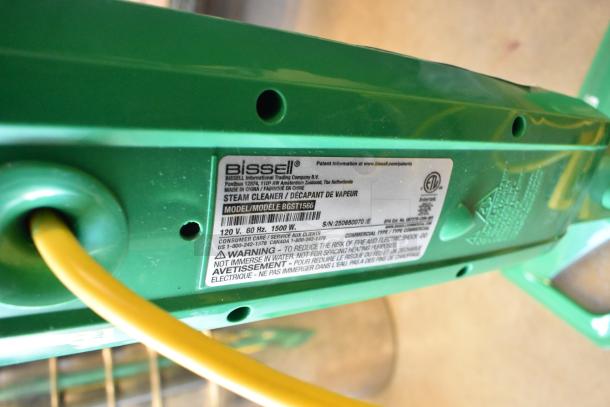 BRAND NEW SCRATCH AND DENT Bissell BGST1566 BigGreen Commercial Power Steamer, 115V, 1 Phase, label visible.