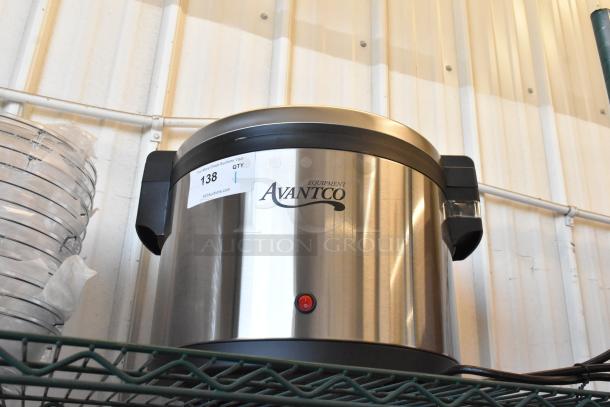 Brand new Avantco 177RWB92 rice warmer, 92-cup capacity, electric, stainless steel, minor scratches, 120V, 1 phase.