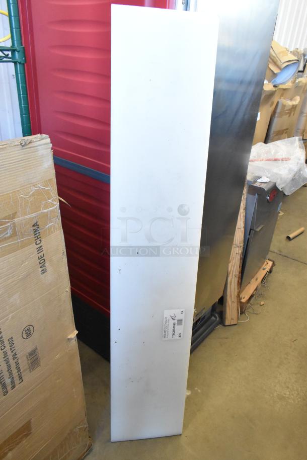 Brand new Avantco 178CBS1060 cutting board, 60 1/8" x 11 1/2". Scratch and dent condition, label visible.