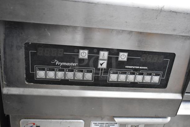 Frymaster RE114TCSC electric fryer control panel; features digital display, numeric keypad, and stainless steel finish.