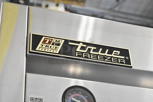 True T-23F stainless steel commercial freezer, single door, poly coated racks, on casters. Model T-23F, 115V, 1 phase.