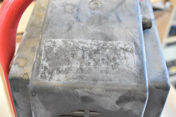 Central Pneumatic 100 PSI 3 Gallon Air Compressor with visible wear and dirt on the surface, 115 Volts, 1 Phase.