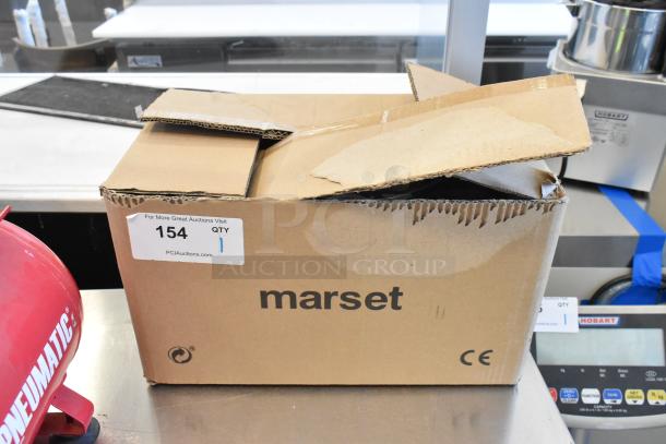 IN ORIGINAL BOX! Marset A654-012 Santorini Light Fixture in open box, showing "marset" branding and auction label "154".