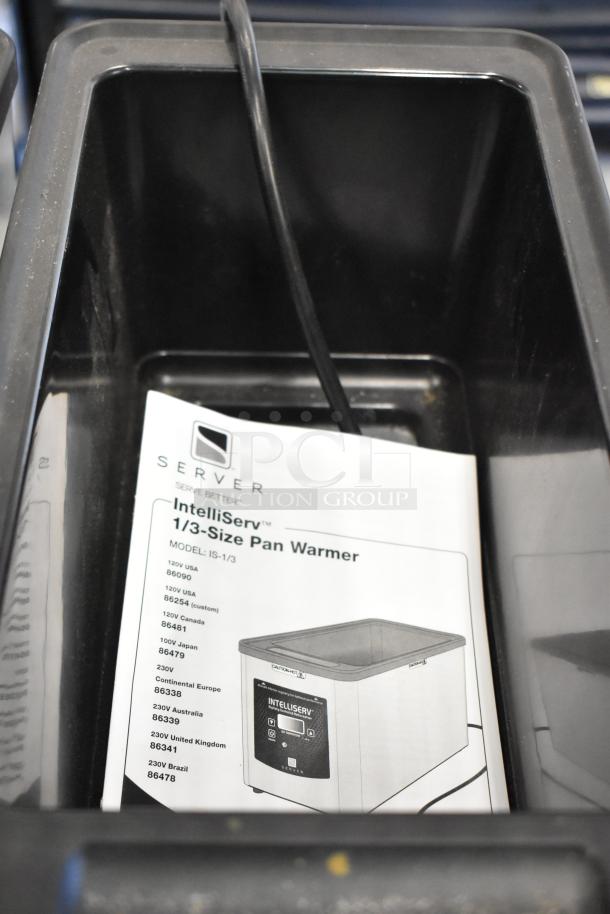 Server IS-1/3 Intelliserv 6 Qt. 1/3 Pan Food Warmer, stainless steel, countertop model, 120 volts, 1 phase, with instruction manual.
