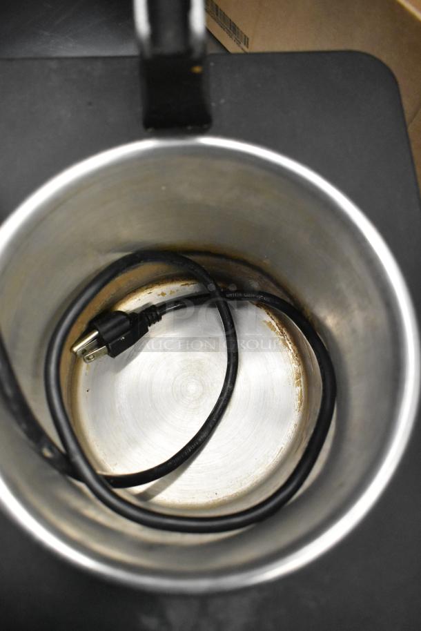 Server FSPW-SS stainless steel countertop Supreme Rethermalizer, 120 volts, 1 phase, shows interior with power cord.