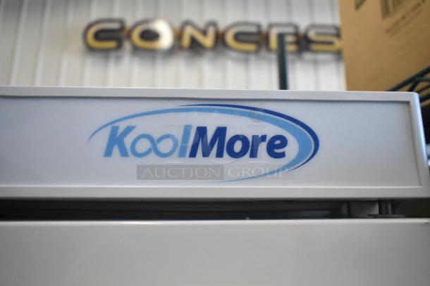 BRAND NEW KoolMore KM-RMD12WH metal single door reach-in cooler, 115 volts, 1 phase, minor scratches and dents.