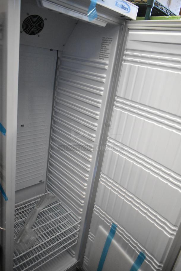 BRAND NEW KoolMore KM-RMD12WH metal single door reach-in cooler. Scratch and dent condition, 115 volts, 1 phase.