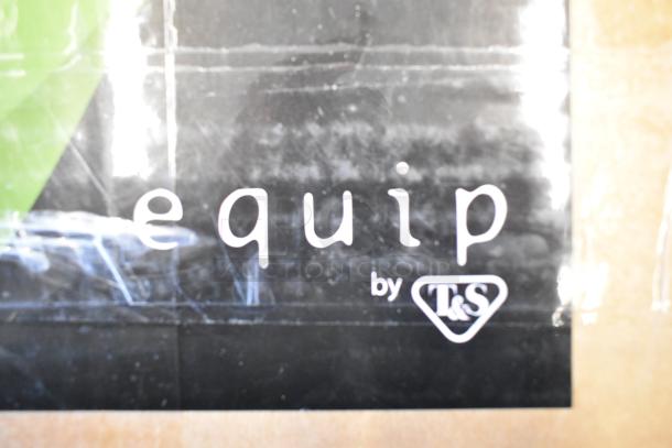 BRAND NEW SCRATCH AND DENT! T&S faucet with spray nozzle, "equip by T&S" label, minor cosmetic flaws on packaging.